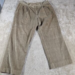 Enro Classic Light Brown Corduroy Flat Front Pants 38x30 Wide Leg EUC